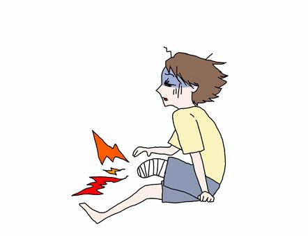 幻肢痛に苦しむ患者 医療,幻肢痛,怪我,患者,包帯のイラスト素材