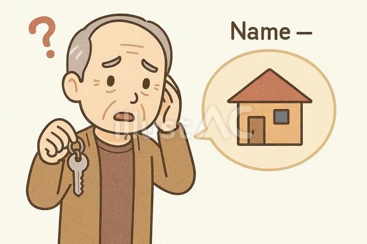 認知症の老人 認知症,忘れた,老人のイラスト素材