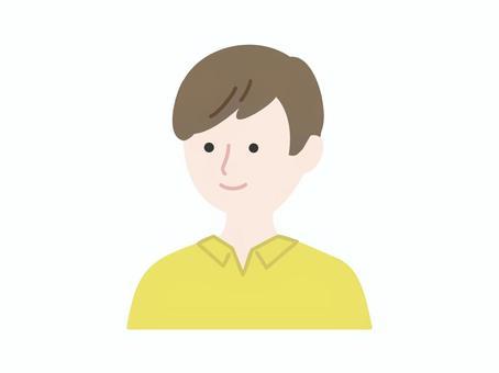 ショートヘアの人 イラスト・アイコン B 人,アイコン,男性,男,シンプル,ポップ,かわいい,ふちなし,顔,社会人のイラスト素材