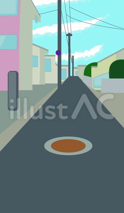 住宅地　  住宅地,道路,地方のイラスト素材