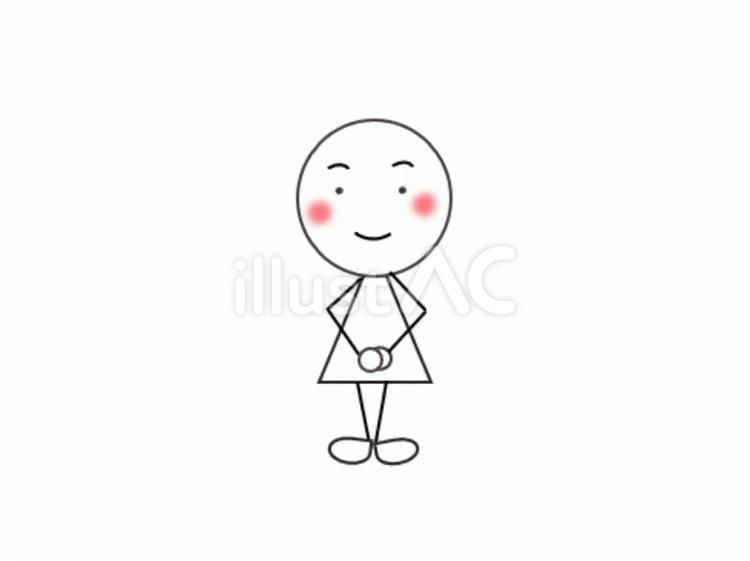 挨拶する棒人間（正面） いらっしゃいませ,ありがとうございました。,挨拶のイラスト素材