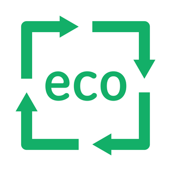 循環する四角形のecoマークのアイコン エコ,リサイクル,アイコン,eco,エコロジー,循環,マーク,矢印,再利用,環境のイラスト素材