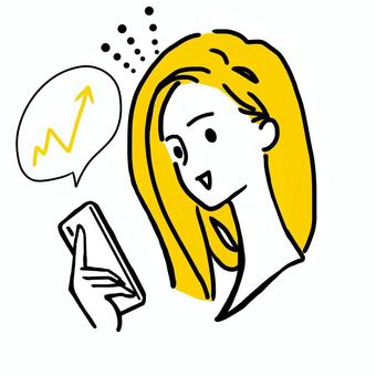 株価上昇に喜ぶシンプル人 黄色 株価上昇に喜ぶシンプル人 黄色 携帯,株,株式,投資,上昇,矢印,女性,シンプル,綺麗,美人のイラスト素材
