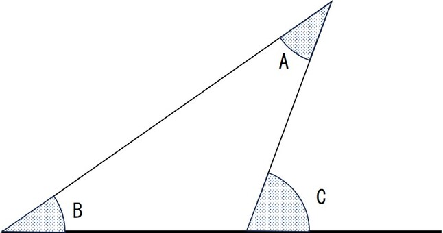 外角定理の三角形 小学生,算数,図形,テスト,中学受験,三角形,外角定理のイラスト素材