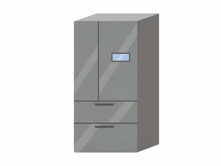 黒い新型の冷蔵庫 冷蔵庫,新型,最新,ハイテク,黒,グレー,家電,電化製品,生活,ベクターのイラスト素材