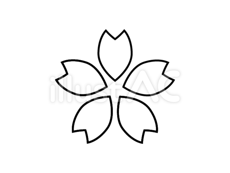 桜　白黒　シンプル04 合格,桜,花のイラスト素材