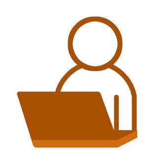 ノートPCで仕事 人物,人,pc,パソコン,ノートpc,事務員,デスクワーク,仕事,業務,副業のイラスト素材