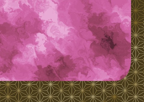 マゼンタと金の和風背景マーブルコーナー 背景,コーナー,枠,抽象,ピンク,マゼンタ,赤,金,ゴールド,ブラウンのイラスト素材
