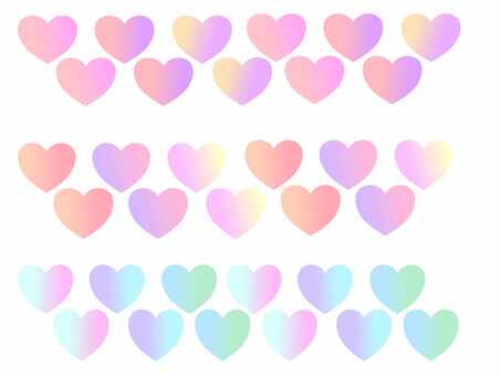 ゆめかわハートパターン素材 ゆめかわ,ハート,パターン,ライン,セット,かわいい,ゆめ,グラデーション,半透明,おしゃれのイラスト素材