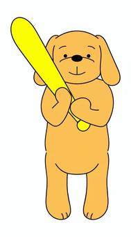 バットを持つ犬 犬,ペット,ミニチュアダックスフンド,ビーグル,ゴールデンレトリバー,垂れ耳,バット,野球,黄色,ベースボールのイラスト素材