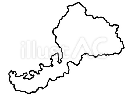 福井県 福井 地図 線画