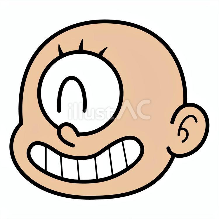一つ目小僧の顔　「ニコッ」 顔,笑顔,笑うのイラスト素材