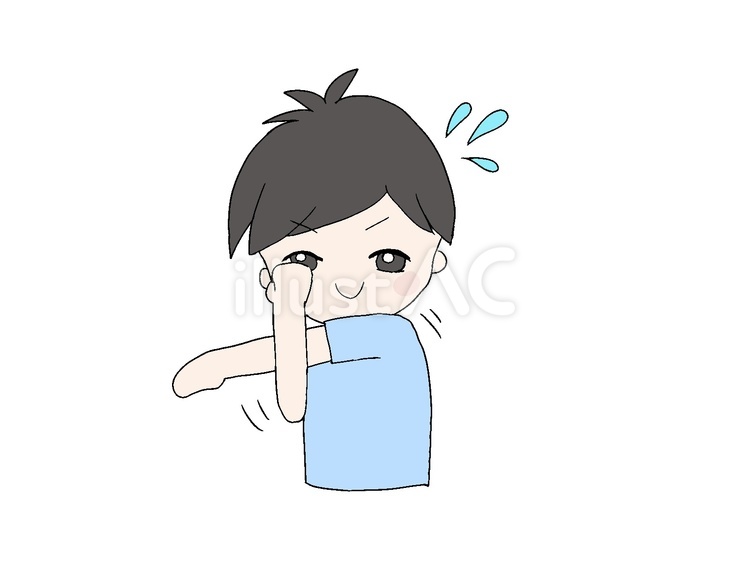 準備体操　男の子３ 手描き,男の子,黒髪のイラスト素材
