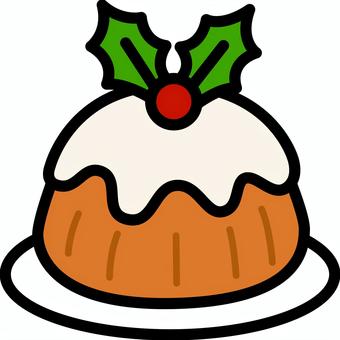 白皿のクリスマスプディングです。 白皿のクリスマスプディングです。 クリスマスプディング,シンプル,お菓子,デザート,おやつ,スイーツ,伝統,イギリス,イベント,パーティーのイラスト素材