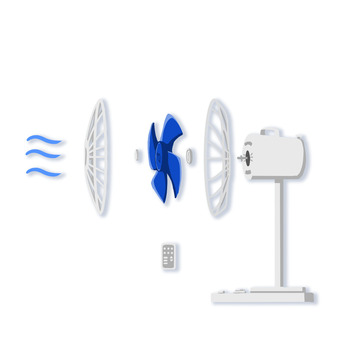 扇風機 扇風機,構造,分解,夏,風のイラスト素材