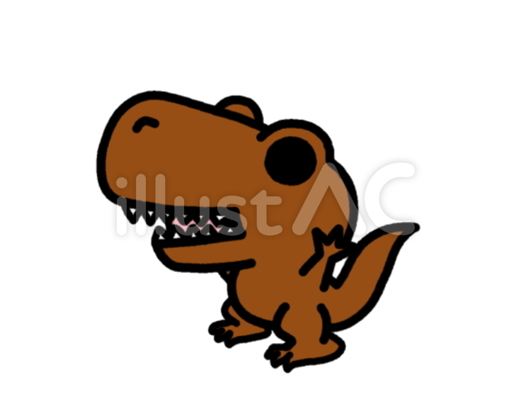 ティラノサウルス　茶 動物,ティラノサウルス,ティラノザウルスのイラスト素材