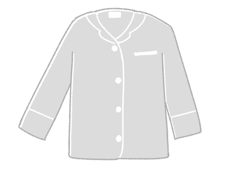 春秋パジャマ上のみ　グレー パジャマ,寝巻き,夜間着,部屋着,服装,ルームウェア,衣類,洋服,トップス,ボトムスのイラスト素材