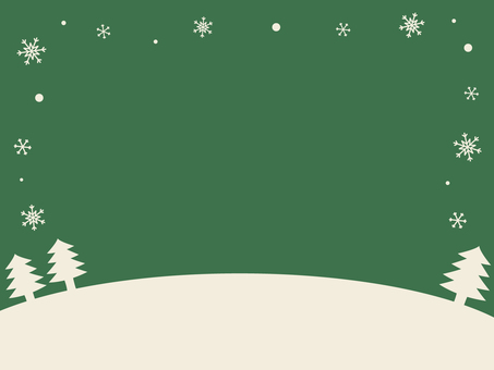 雪の降るクリスマスの壁紙　緑 雪,背景,壁紙,フレーム,雪の結晶,冬,空,木,植物,緑色のイラスト素材