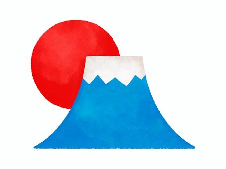 富士山と日の出 富士山と日の出 初日の出,富士山,正月,日の出,お正月,新年,謹賀新年,正月素材,1月,年賀状のイラスト素材