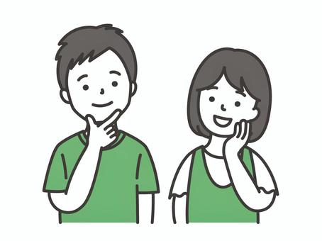笑顔で会話 男性,女性,人物,若い,意見,思考,生活,男女,笑顔,会話のイラスト素材