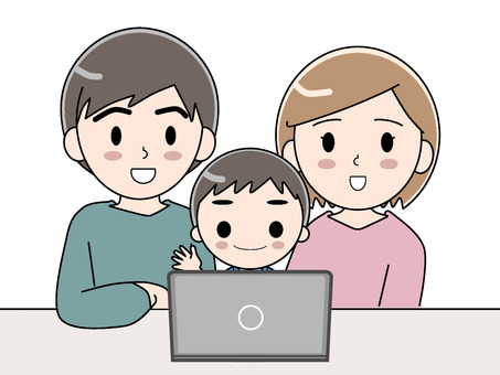 Parents and children having an online conversation, , JPG and PNG