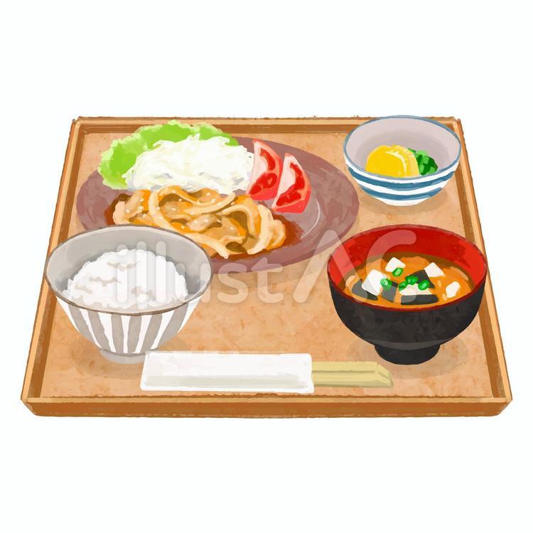 ご飯もの　しょうが焼き定食 生姜焼き,定食,ご飯のイラスト素材