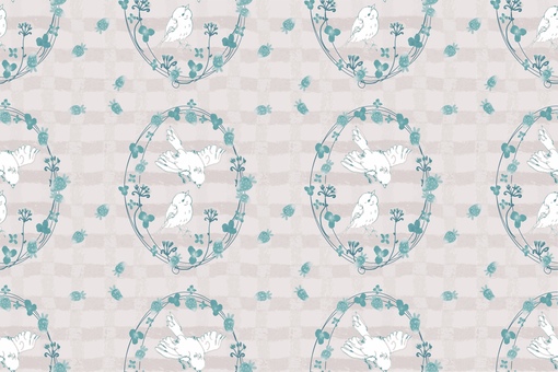 ブルーチェックの鳥模様 ブルー,チェック,小鳥,パターン,布,ナチュラル,北欧風,やさしい,ギンガム,背景のイラスト素材