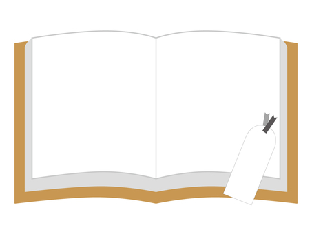 本のフレームと白色の栞 本,フレーム,枠,読書,読書の秋,読書週間,本屋,図書館,図書室,書店のイラスト素材