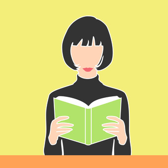 読書_女性_01 読書,本,小説,女性,人物,人,女,知識,ブック,趣味のイラスト素材