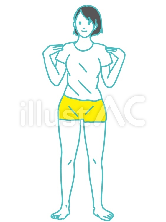 ラジオ体操　腕を上下に伸ばす運動 ラジオ体操,腕,上下のイラスト素材