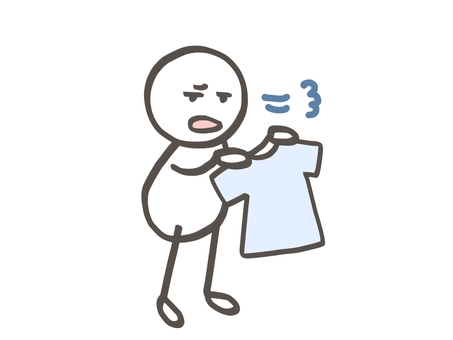 棒人間　洗濯面倒くさいぜ 棒人間,人,洗濯物,洗濯,服,tシャツ,家事,整える,持つ,半袖のイラスト素材