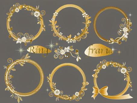 Illustration, gold, ring, frame, 