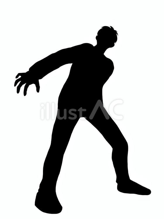 男性のシルエット シルエット,立つ,全身のイラスト素材