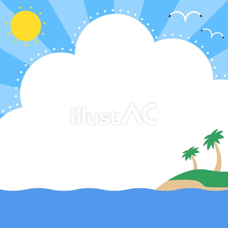 夏のイメージ　背景フレーム　正方形サイズ 夏,背景,コピースペースのイラスト素材
