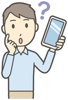  男性シャツ-250-バスト スマホ,はてな,男性,長袖,シャツ,私服,人物,かわいい,男,考えるのイラスト素材