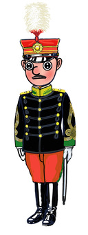 Imperial Army (General of the Guards Cavalry), JPG Imperial Army (General of the Guards Cavalry), imperial army, red cap, feather trim, JPG