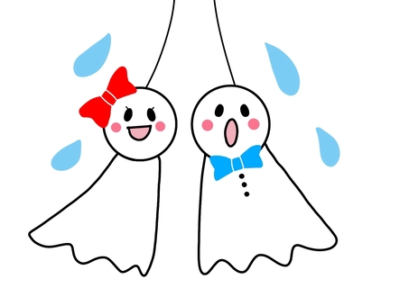 Teru teru bozu (couple), teru teru boss, rainy season, rain, JPG and PNG