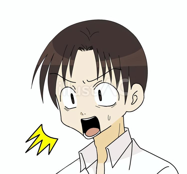 驚くセンター分けの男性 人物,驚く,男性のイラスト素材