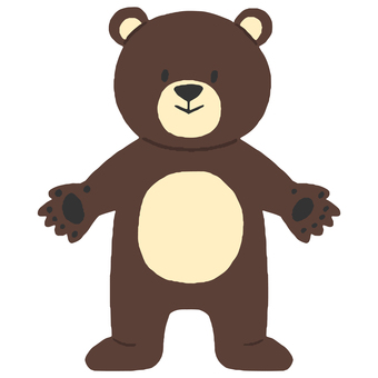 立っている熊 熊,くま,クマ,動物,生き物,全身,立ち絵,ベクター,手描き,手描き風のイラスト素材