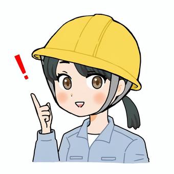 指差しするヘルメットをかぶった女性 指差しするヘルメットをかぶった女性 女性,ヘルメット,作業服のイラスト素材