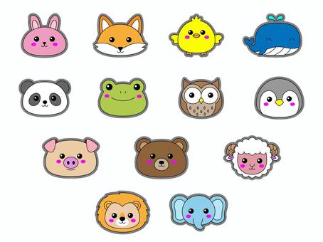 横長の動物アイコン:灰色フチ 横長の動物アイコン:灰色フチ 横長,動物,アイコン,ウサギ,狐,ひよこ,クジラ,パンダ,カエル,フクロウのイラスト素材