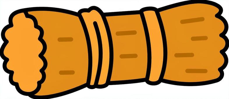 橙の干し草ロールです。 干し草ロール,シンプル,牧草ロールのイラスト素材