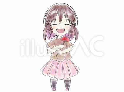 花を持った女の子