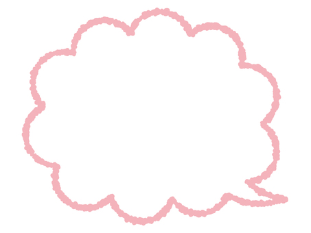 クレヨンのもくもく吹き出し　ピンク 吹き出し,ふきだし,フレーム,枠,もくもく,もこもこ,雲,タイトル,セリフ,会話のイラスト素材