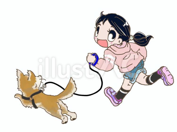 犬の散歩 散歩,犬,ペットのイラスト素材