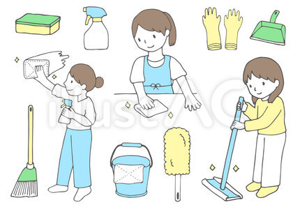 お掃除のイラストセット