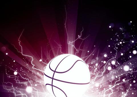 紫色の雷とかっこいいバスケットボール 紫色の雷とかっこいいバスケットボール スポーツ,バスケットボール,稲妻,雷,光,パーティクル,紫色,背景のイラスト素材