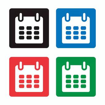 シンプルなカレンダーアイコンセット カレンダー,暦,アイコン,シンプル,スケジュール,予約のイラスト素材