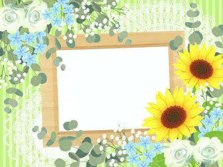 natural sunflower frame, , JPG, PNG and AI