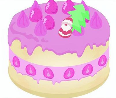 クリスマスケーキ クリスマスケーキ クリスマスケーキ,冬,ケーキ,クリスマス,スイーツ,ピンク,冬休み,食べ物,イベント,イチゴのイラスト素材